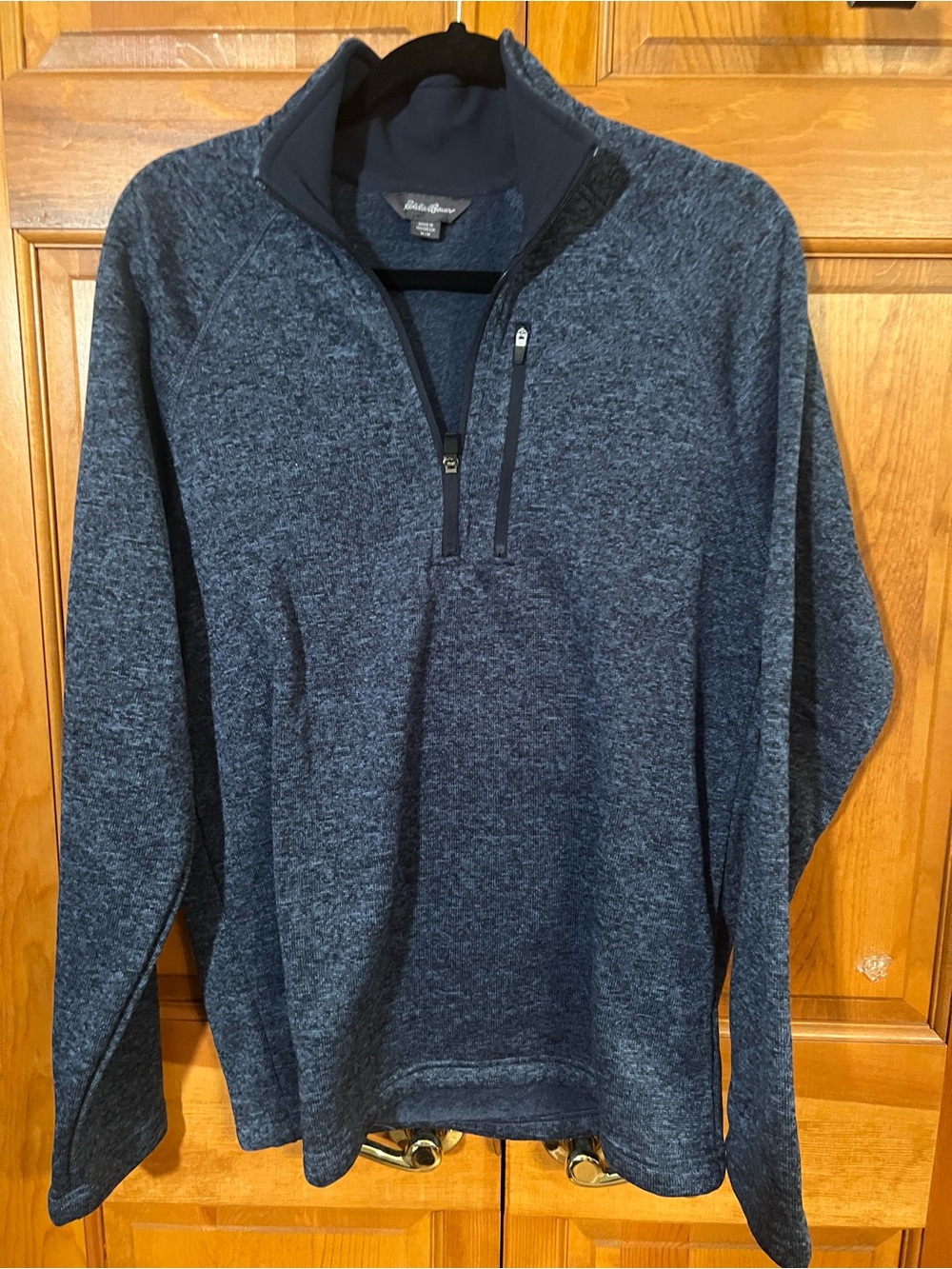 Eddie Bauer Men's Navy Heather Quarter-Zip Pullover